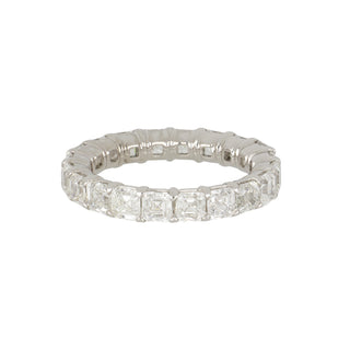 Platinum Asscher Cut Diamond Eternity Band