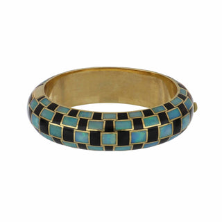 Tiffany & Co. 18K Gold Opal Bangle Bracelet with Jade