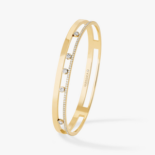 Messika Move Romane 18K Gold Bangle Bracelet with Diamonds