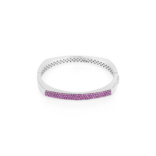 Vincent Peach Sterling Silver Pink Sapphire Toulouse Bangle Bracelet