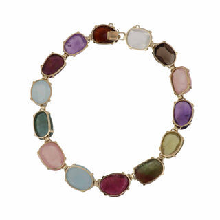 Vintage 1970s Willis 14K Gold Semi-Precious Pebble Jewelry Suite
