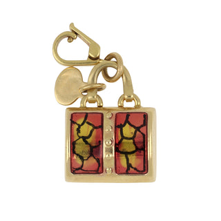 Vintage 14K Gold Enamel Handbag Charm