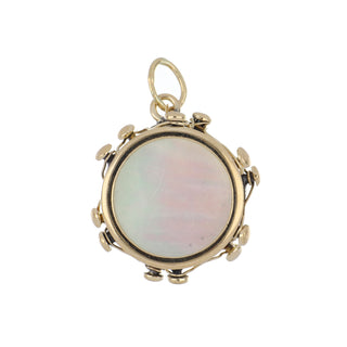 Vintage 1980s 14K Gold Mother Of Pearl Drum Charm