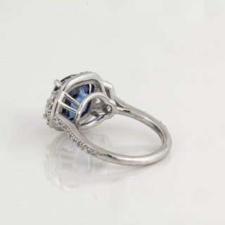 Estate Platinum Color Change Sapphire & Diamond 3 Stone Ring