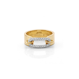 Michael M Pave Luxe Link Ring in 14K & Diamond