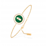 Messika 18K Gold Malachite Lucky Move Bracelet with Diamonds