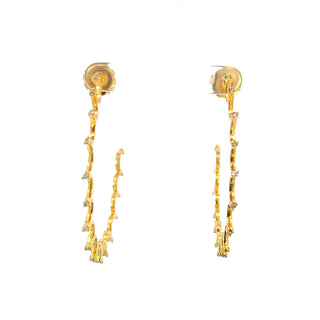 Tenenbaum Collection Yellow Sterling Silver Diamonds Hoop Earrings