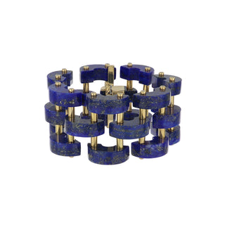 Aletto Brothers 18K Gold Lapis Lazuli Bridge Link Bracelet with Diamonds
