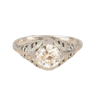 Art Deco GIA 1.04 Carat Old European-Cut Diamond Solitaire Engagement Ring