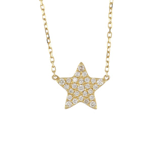 18K Gold Diamond Star Necklace