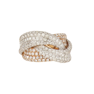 Maharaja 18K Two-Tone Gold Diamond Knot Half Band