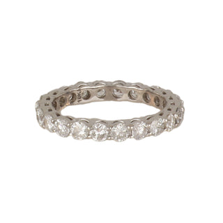 18K White Gold Round Cut Diamond Eternity Band