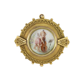 Victorian 18K Gold Enamel Brooch