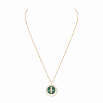 Messika 18K Gold Malachite Lucky Move Pendant Necklace with Diamonds