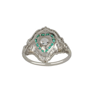 Art Deco Platinum Heart Diamond Filigree Ring