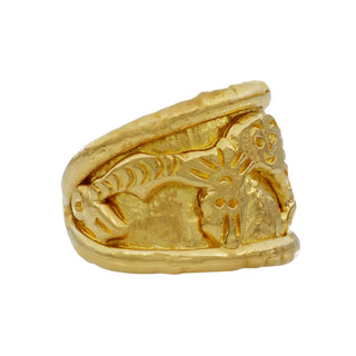 Vintage 1980s Jean Mahie 22K Gold Charming Monster Band
