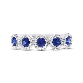 Shy Creation 14K Gold Sapphire & Diamond Band