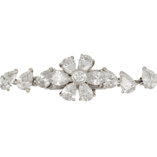 Vintage 1970s Platinum Graduated Pear Shape Diamond Necklace