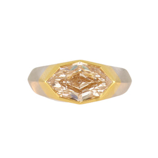 Tenenbaum Two-Tone Fancy Color Marquise-Cut Diamond Ring