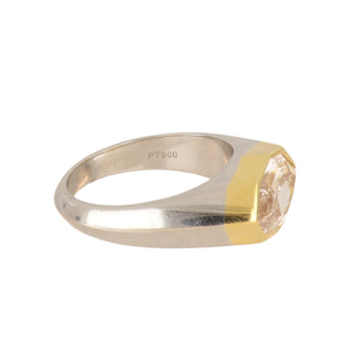 Tenenbaum Two-Tone Fancy Color Marquise-Cut Flush-Set Diamond Ring