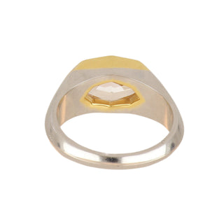 Tenenbaum Two-Tone Fancy Color Marquise-Cut Flush-Set Diamond Ring