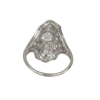 Art Deco Platinum Diamond Navette Ring