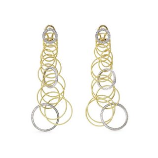 Buccellati 18K White and Yellow Gold Diamond Drop Earrings