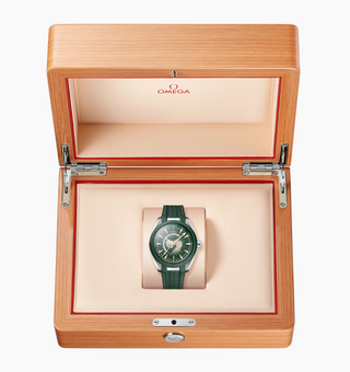 Omega Stainless Steel Seamaster Worldtimer in Green Ceramic