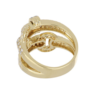 Estate Odella 18K Diamond Buckle Ring