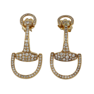 Vincent Peach Montana 14K Diamond Equestrian Drop Earrings