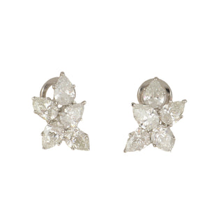 Estate Platinum Diamond Clip Earrings