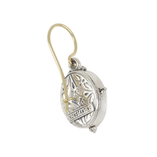 Estate Konstantino Two-Tone Diamond Drop Earrings