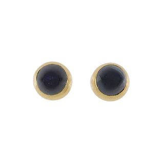 14K Gold Bezel-Set Sapphire Stud Earrings