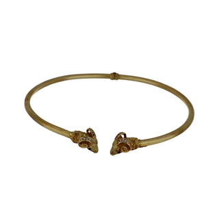 Vintage 1990s LaLaounis 18K Gold Ram's Head Collar Necklace with Rubies