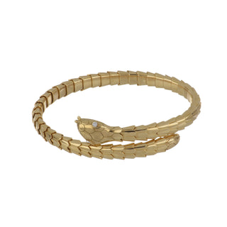 Antonio Papini 18K Snake Wrap Cuff Bracelet with Diamonds