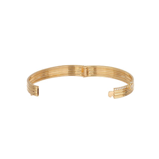 Estate Repossi 18K Gold Fluted Bangle Bracelet with Diamonds