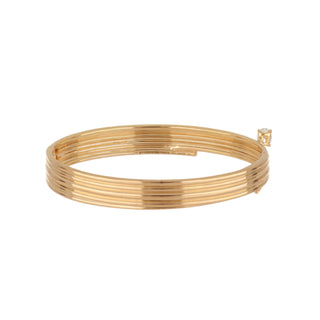 Estate Repossi 18K Gold Fluted Bangle Bracelet with Diamonds