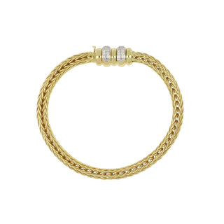 La Pepita 18K Gold Diamond Wheat Chain Bracelet