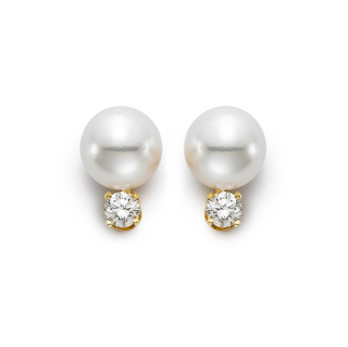 Mastoloni 18K Gold Stud Earrings with Diamonds