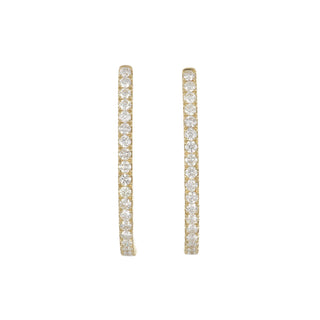 Tenenbaum 18K Gold Diamond Oval Hoop Earrings