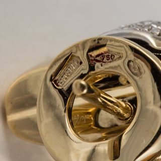 Vintage Cartier 18K Gold Diamond Hoop Earrings