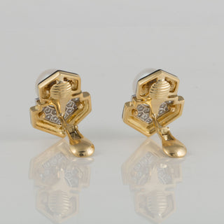 Estate David Webb Two-Tone Manhattan Minimalism South Sea Pearl Earrings