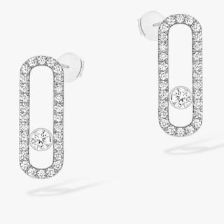 Messika Move Uno 18K White Gold Diamond Stud Earrings