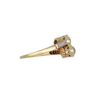Edwardian Two-Tone Diamond Bypass Ring