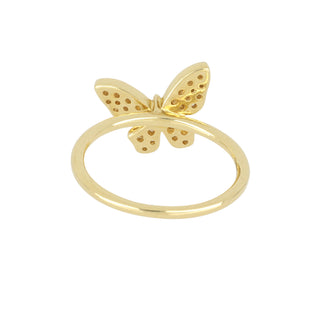 18K Gold Diamond Butterfly Ring