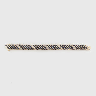Estate 18K Gold Sapphire Link Bracelet with Diamonds