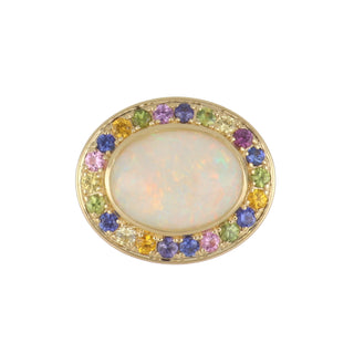 Tenenbaum 18K Gold Opal and Multi Sapphire Ring