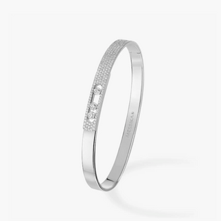 Messika 18K White Gold Diamond Move Noa Bangle Bracelet