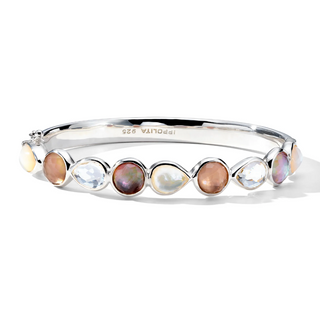 Ippolita Sterling Silver Mother of Pearl and Shell Rock Candy Bangle Bracelet