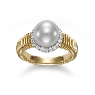 Mastoloni 18K Gold Cultured Pearl Ring with Diamond